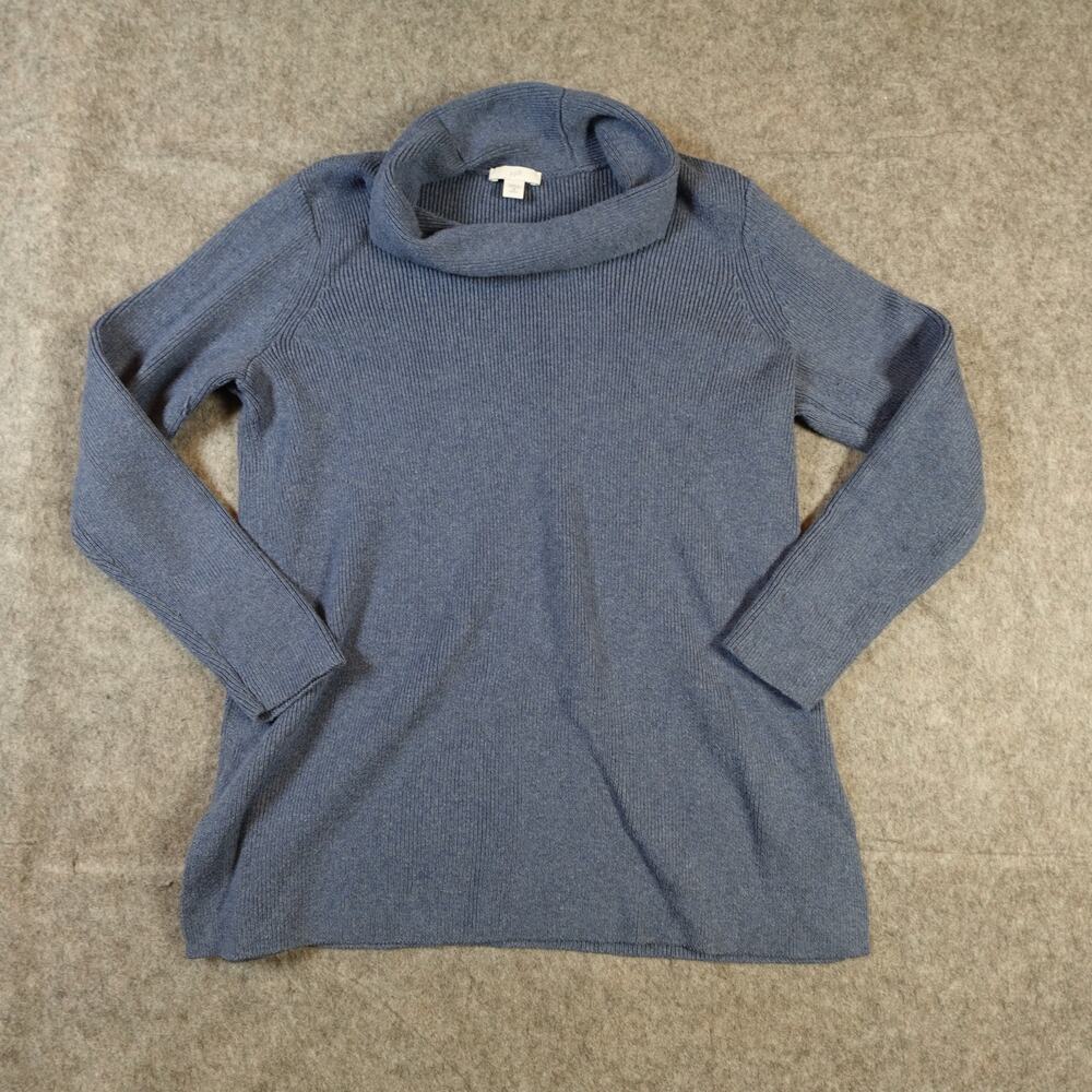 J. Jill Sweater Womens Extra Small Petite Turtleneck Chunky Blue Pullover Knit